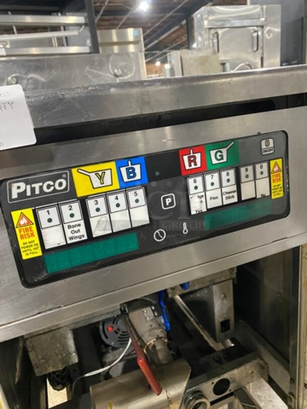 Pitco Solstice Commercial Electric Powered Deep Fat Fryer! With Backsplash! All Stainless Steel! Front Legs & Back Casters! WORKING WHEN REMOVED! Model: SEF184 SN: E08FA018388! 208V 60HZ! - Image 7 of 9