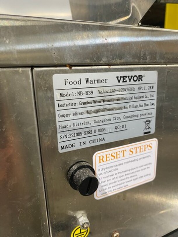 VEVOR ALL STAINTLESS STEEL Commercial Countertop Food Warmer Model NB-B39 110-220V/60Hz/ - Image 5 of 7