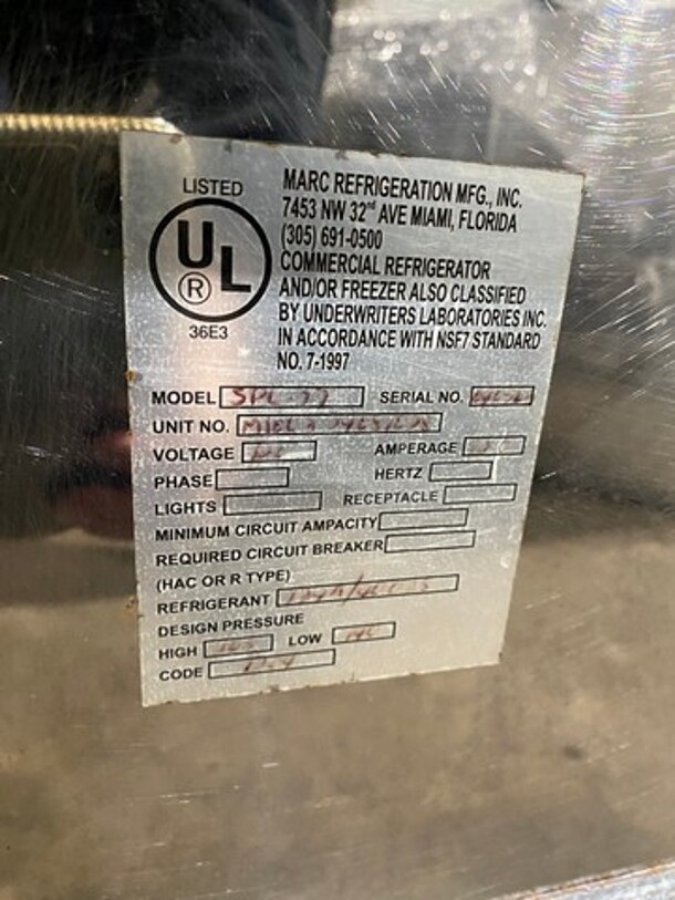 Marc Commercial Combination Dry/Refrigerated Bakery Display Case Merchandiser! With Curved Front Glass! With Sliding Rear Access Doors! Model: SPL77 120V - Image 8 of 9