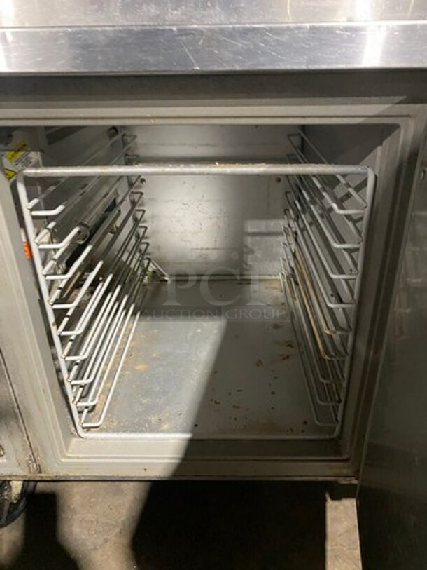 Randell Commercial Refrigerated Pizza Prep Table! With Single Door Storage Space! With 4 Drawers Underneath! All Stainless Steel! On Casters! - Image 7 of 9