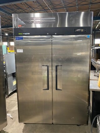 Turbo Air Commercial 2 Door Reach In Freezer! With Poly Coated Racks! All Stainless Steel! On Casters! Model: M3F472N SN: H2M3F4LCZ205 115V 60HZ 1 Phase