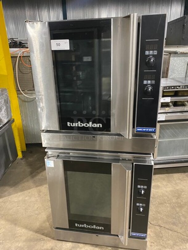 Turbofan Commercial Natural Gas Powered Double Deck Convection Oven! With View Through Doors! All Stainless Steel! 2x Your Bid Makes One Unit! Model: G32D5 SN: 749467