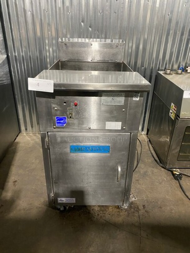 2018 Ultra Fryer Commercial Electric Power 75lbs Deep Fat Fryer! Stainless Steal! On casters! MODEL F52048 SERIAL:F0718395 208-240-480V 3P