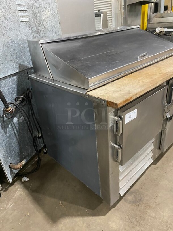 All Stainless Steel 2 Door Sandwich/Salad Prep Table! With Butcher Block Cutting Board! - Image 2 of 7