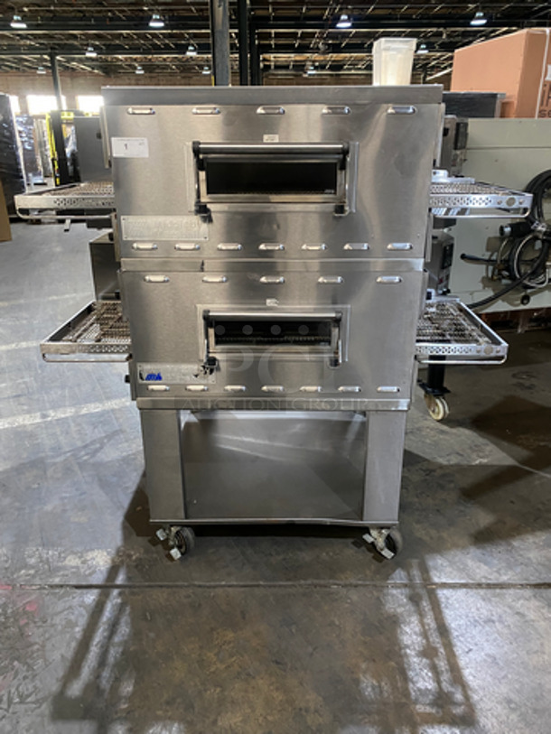 AMAZING! Middleby Marshall Electric Powered Double Conveyor Pizza Oven!  All Stainless Steel! On Casters! 2x Your Bid Makes One Unit! Model: PS536 SN: 571140808 240V 60HZ 3 Phase