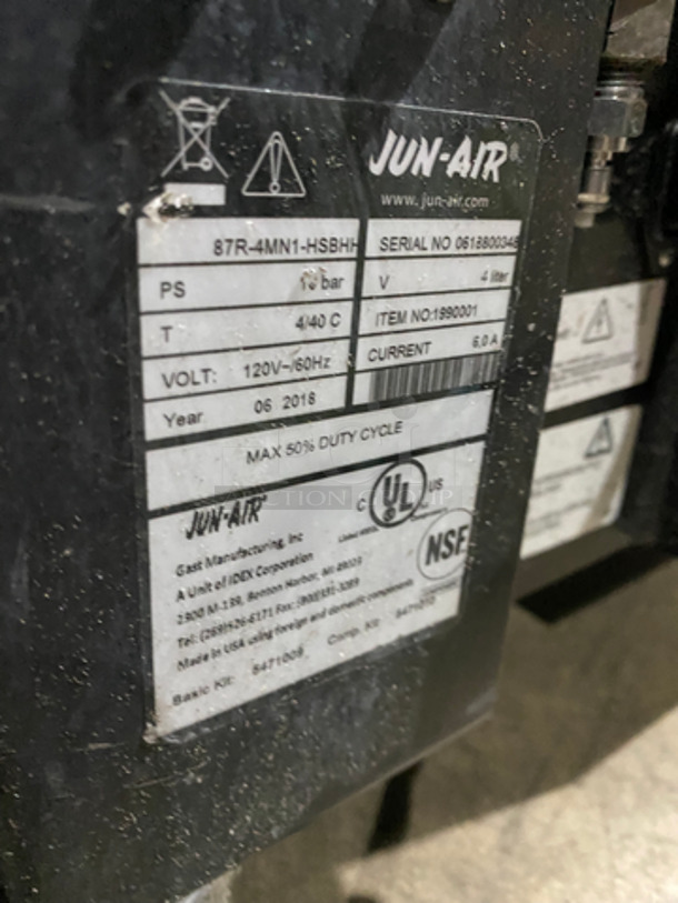 LATE MODEL! 2018 Jun Air Commercial Beverage Chiller! All Stainless Steel! On Casters! Model: 87R4MN1HSBHH SN: 0618800348 120V 60HZ - Image 5 of 8