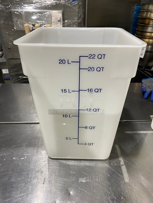 Cambro 22Qt White Poly Food Containers! 3x Your Bid! - Image 2 of 4