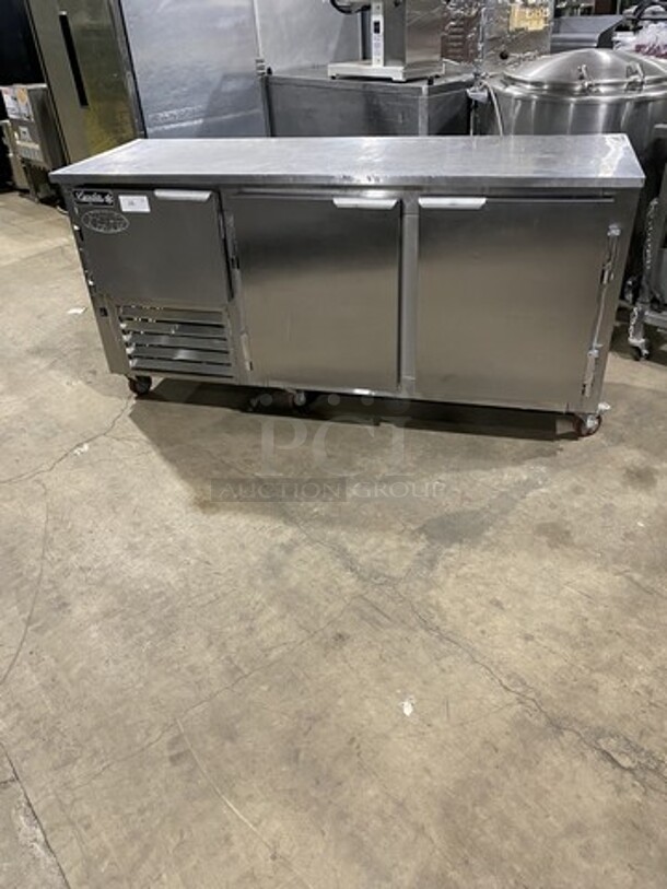 Leader 72 Inch 3 Door Refrigerated Lowboy Cooler! Model LB72S/C Serial PY11C2538! 115V 1 Phase! On Commercial Casters! - Image 1 of 8