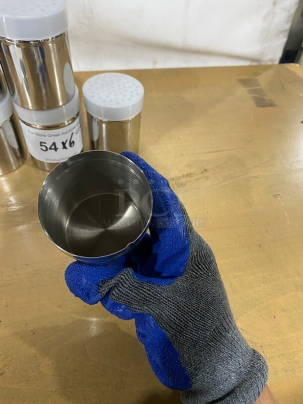 Stainless Steel Salt And Pepper Shakers With Handle And Lids! 6x Your Bid! - Image 5 of 7