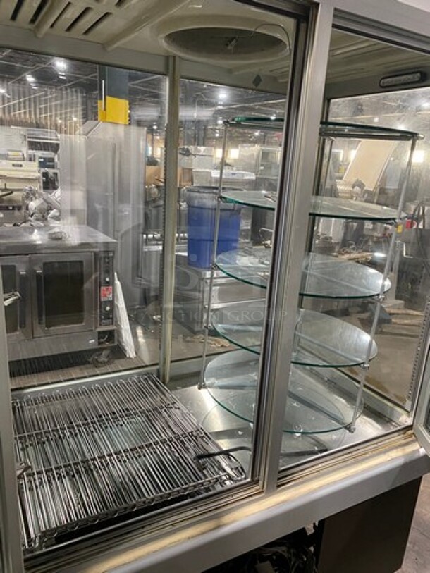 AMAZING! Sava Commercial Refrigerated Pastry/ Bakery Display Case Merchandiser! With Metal Racks! With 5 Tier Display Stand! Glass All Around Showcase Style! With Rear Access Doors! On Legs! - Image 5 of 10