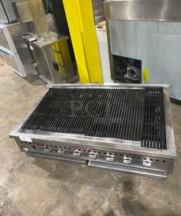 Vulcan Commercial Countertop Natural Gas Powered Char Broiler Grill! Stainless Steel Body! On Small Legs! - Image 1 of 8