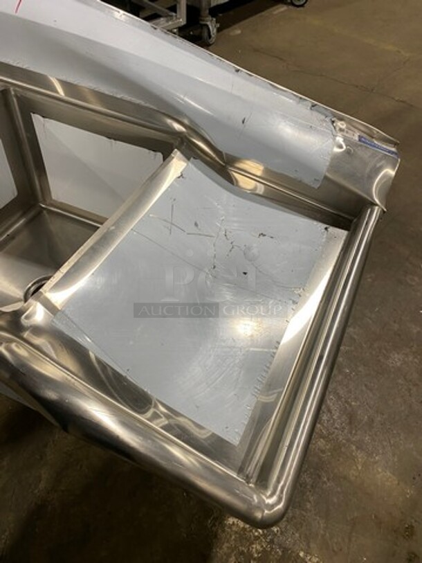 NEW! SCRATCH-N-DENT! Sapphire Commercial 3 Compartment Dish Washing Sink! With Single Side Drain Board! With Back Splash! All Stainless Steel! Model: SMS31821R - Image 7 of 10