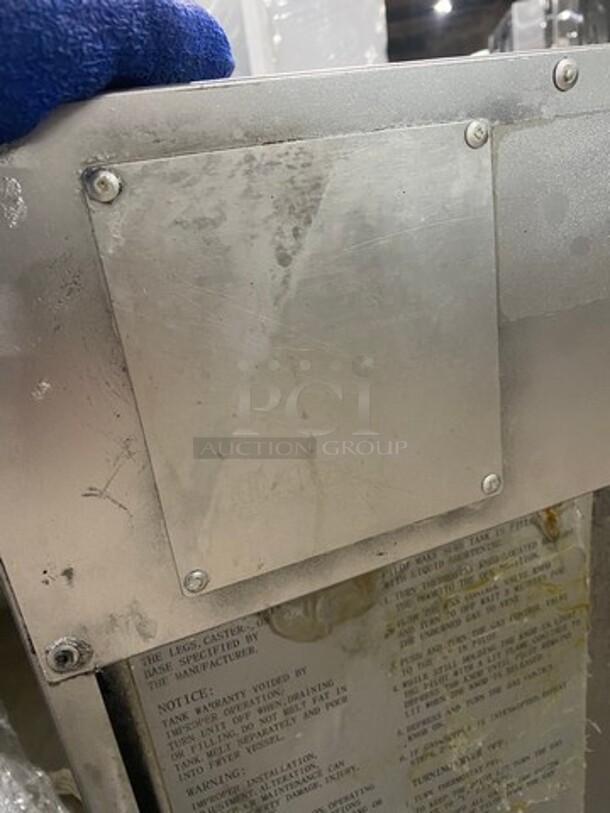 Atosa Commercial Natural Gas Powered Deep Fat Fryer! With 2 Metal Frying Baskets! All Stainless Steel! On Legs! - Image 8 of 9