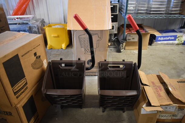 2 BRAND NEW IN BOX! Rubbermaid Wave Brake Brown Poly Mop Wringing Attachments. 2 Times Your Bid!