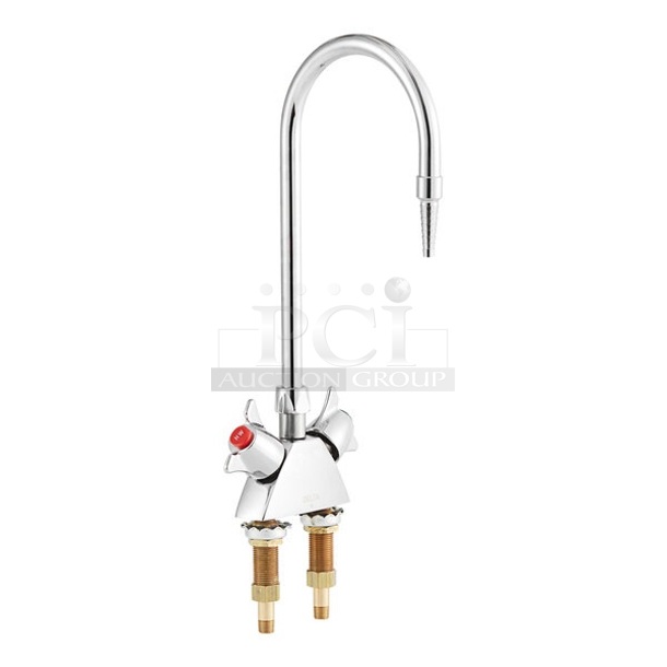 LIKE NEW! Delta Faucet W6700 Deck-Mounted Laboratory Faucet with 6" Rigid / Swivel Gooseneck Spout and Dual 2 Arm Handles - Image 1 of 5
