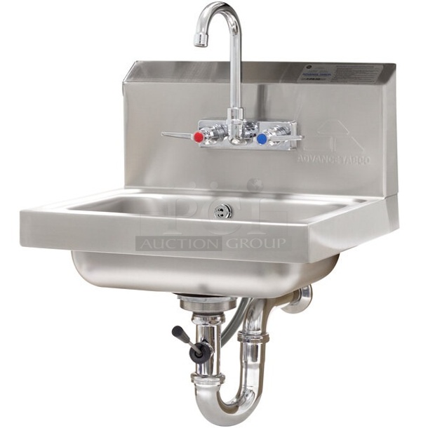 BRAND NEW SCRATCH AND DENT! Advance Tabco 7-PS-50 Hand Sink with Splash Mount Faucet and Lever Operated Drain - 17 1/4