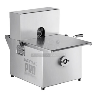 BRAND NEW SCRATCH AND DENT! Backyard Pro 554BMSTM Stainless Steel Commercial Countertop 18 1/2" x 11 3/8" x 13 3/8" Manual Sausage Tying Machine. 