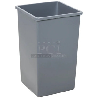 BRAND NEW SCRATCH AND DENT! Continental 25GY Swingline 25 Gallon Gray Square Trash Can