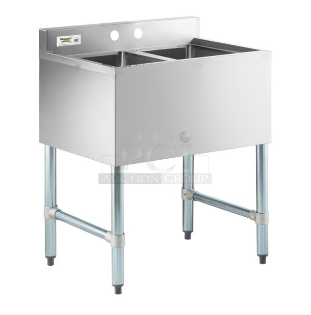 BRAND NEW SCRATCH AND DENT! Regency 600B21014 Stainless Steel 2 Bowl Underbar Sink. 