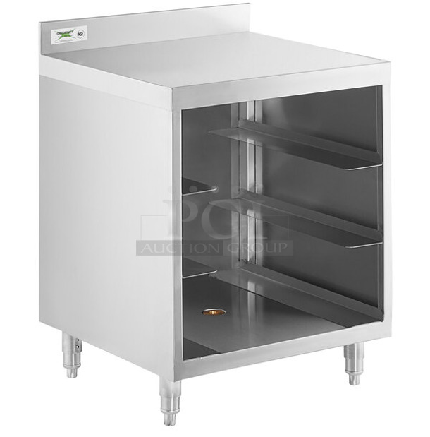BRAND NEW SCRATCH AND DENT! Regency 600FRSU2324 Stainless Steel Flat Top Glass Rack Storage Unit