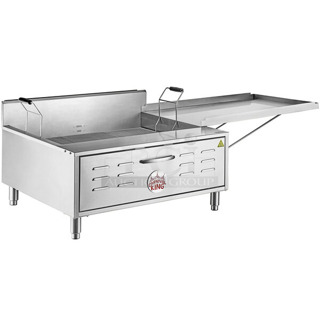 BRAND NEW SCRATCH AND DENT! 2023 Carnival King 382DFCG32N Stainless Steel 40 lb. Liquid Propane / Field Convertible Flat Bottom Countertop Funnel Cake / Donut Fryer. 