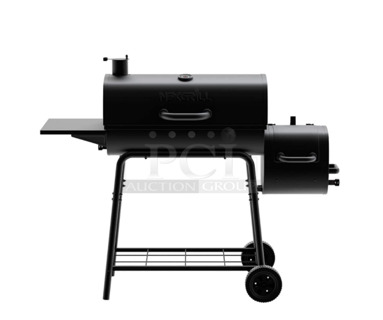 NexGrill 810-0029 29 in. Barrel Offset Charcoal Smoker and Grill in Black