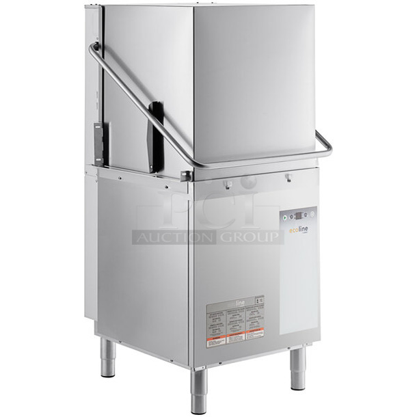 BRAND NEW SCRATCH AND DENT! 2023 Hobart EDH Stainless Steel Commercial Electric High Temperature Door-Type Dishwasher with Booster Heater. 208-240 Volts, 3 Phase.  - Image 1 of 9