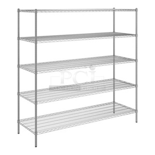BRAND NEW SCRATCH AND DENT! Steelton 465C2472KE5 24" x 72" NSF Chrome 5-Shelf Kit with 72" Posts. May Be Missing Pieces. 