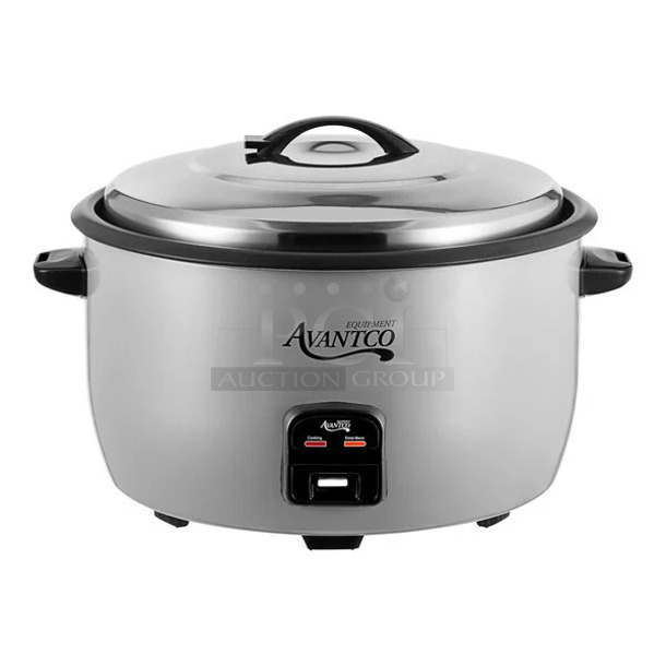 BRAND NEW SCRATCH AND DENT! Avantco 177RCB124 124 Cup (62 Cup Raw) Electric Rice Cooker / Warmer with Removable Lid. 240 Volts, 1 Phase.  - Image 1 of 3