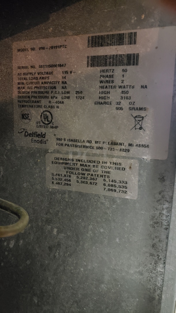 Delfield 000-20191PTC 3-Door Refrigerated Pizza Prep Table! - Image 8 of 8