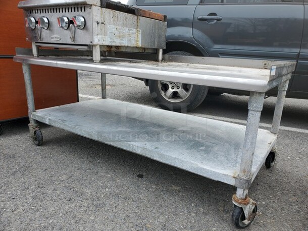 Stainless Steel Stand with Undershelf, and Casters! 60X30X24 - Image 3 of 3