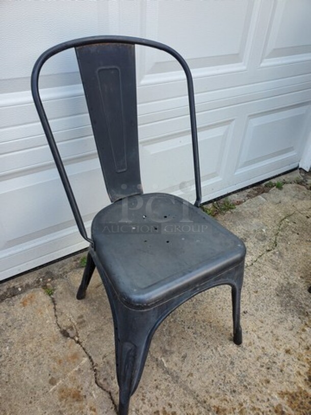 Commercial Metal Indoor-Outdoor Stackable Chair BIDX6 - Image 3 of 3