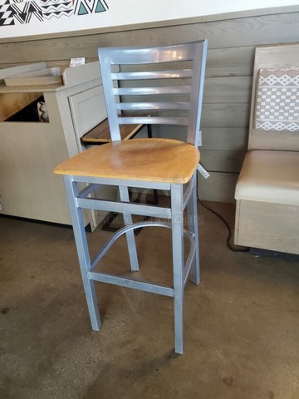 Back Metal Restaurant Barstool - Image 2 of 2