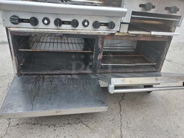 American Range 60" 6 Burner Gas Range w/ 24" Griddle & Broiler, Natural Gas - Image 4 of 6