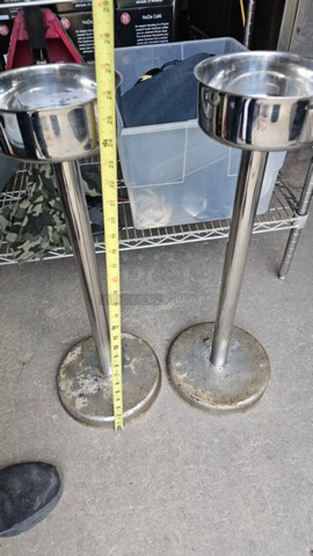  Lot of 2 Stainless Steel Ash Tray Stands - Image 3 of 3