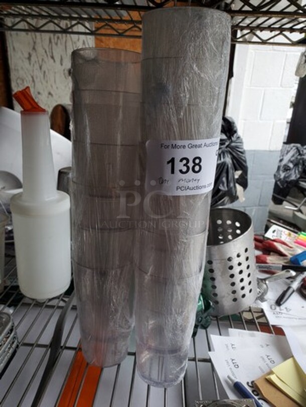 One Lot of Clear Plastic Tumblers - Image 1 of 1