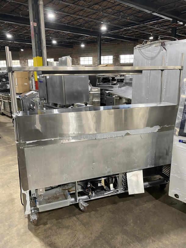 NICE! LEADER All Stainless Steel 3 Door Sandwich/Salad Prep Table Refrigerator! W/ Stainless Steel Top Shelf And Poly Coated Racks!  Shelf!  On Casters!  Model ESLM72S/C Serial NQ11M0903N 115V/60Hz/ - Image 4 of 10