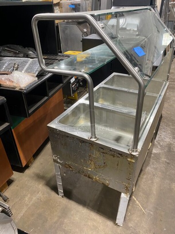 Duke Commercial Electric Powered 3 Well Steam Table! With Sneeze Guard! All Stainless Steel! On Legs! Model: E303M SN: 01063402 120V 60HZ 1 Phase - Image 3 of 11