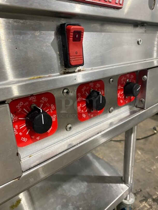 MagiKitch'n Commercial Countertop Natural Gas Powered Flat Griddle! With Back & Side Splashes! On Equipment Stand! With Storage Space Underneath! All Stainless Steel! On Casters! - Image 6 of 8