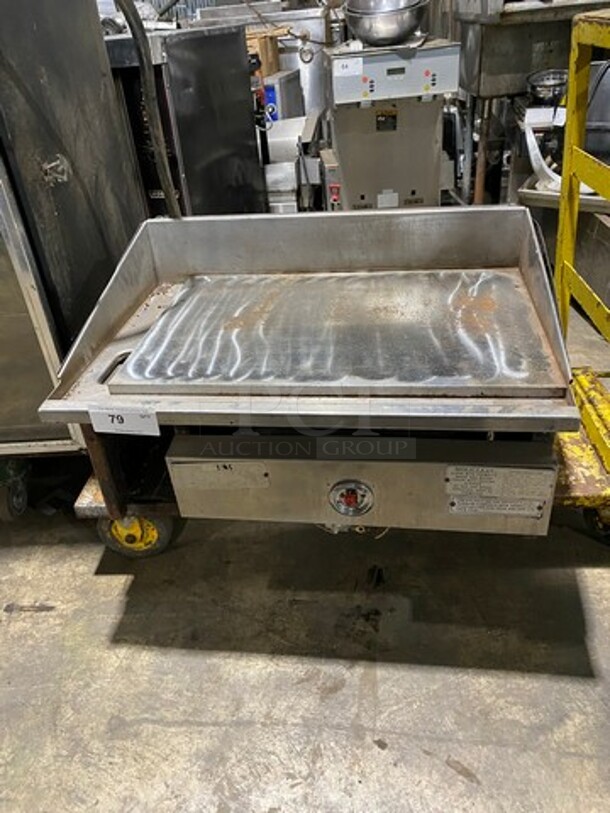 Keating Commercial Countertop Natural Gas Powered Flat Top Griddle! With Back And Side Splashes! All Stainless Steel! Model: 30BNFLD SN: 88489W