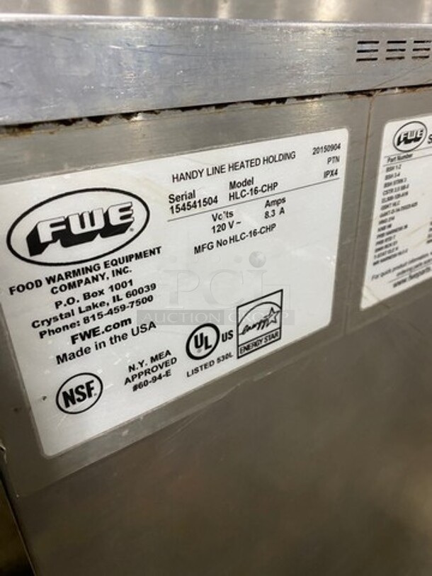 FWE Commercial 2 Door Food Warming/Holding Cabinet! All Stainless Steel! On Casters! Model: HLC16CHP SN: 154541504 120V - Image 8 of 9