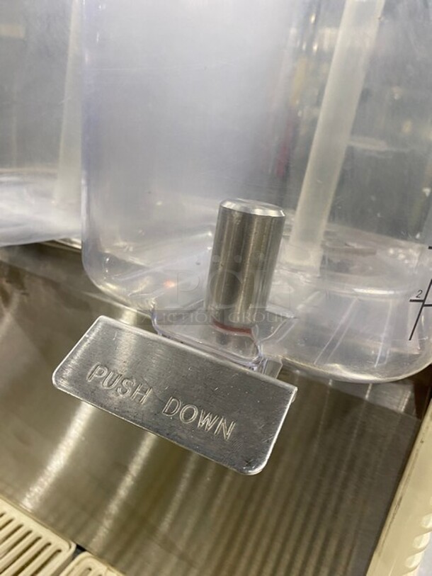 Crathco Commercial Countertop Dual Hopper Beverage Dispenser! With Poly Drip Tray! Clear Poly Jugs! Stainless Steel Body! Model: D254 SN: T209331 115V - Image 6 of 8
