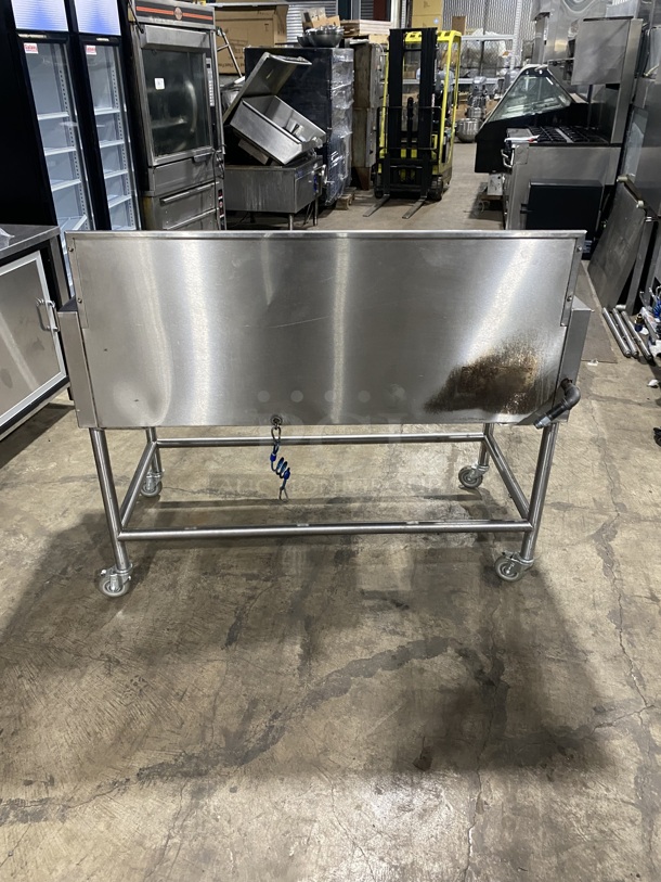 All Stainless Steel Commercial Heavy Duty Natural Gas Powered Radiant Char Broiler Grill!  On Casters! Working When Removed! - Image 2 of 6