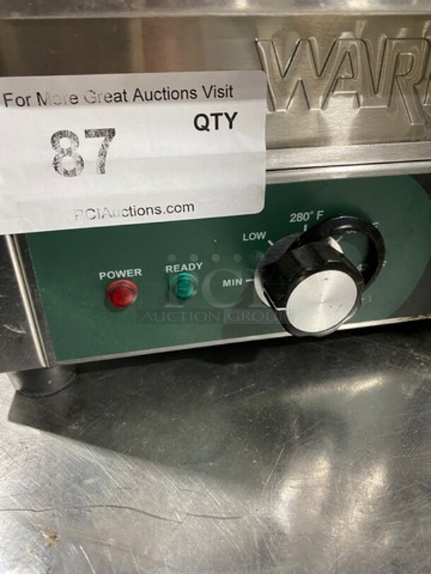 Waring Commercial Countertop Electric Powered 14" Flat Top Griddle! With Back And Side Splashes! All Stainless Steel! Model: WGR140 SN: 150521 120V - Image 7 of 8