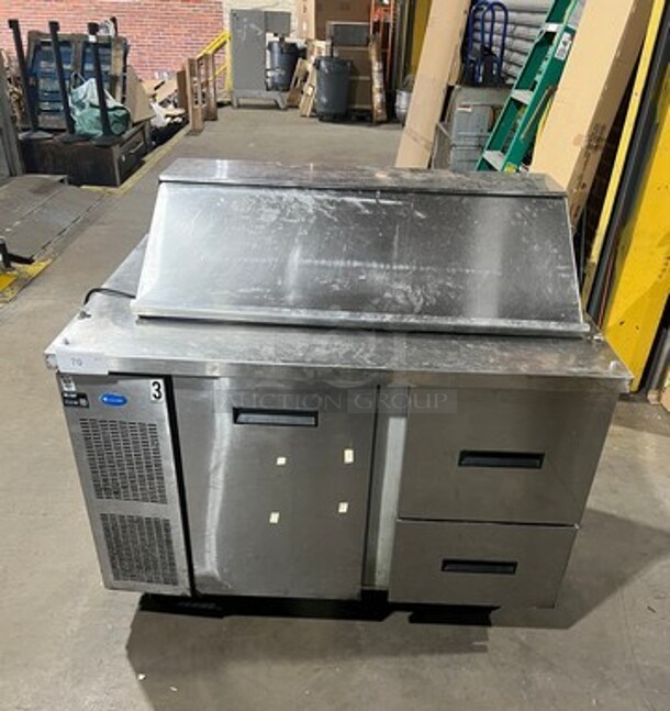 Randell Commercial Refrigerated Mega Top Sandwich Prep Table! With Underneath Storage! All Stainless Steel! MODEL 9030K7 SN: W17391611 115V 1PH 