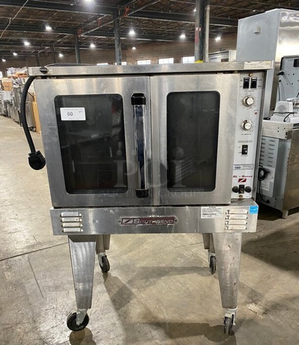 Southbend SL Series Stainless Steel Commercial Convection Oven w/ View Through Doors, Metal Oven Racks and Thermostatic Controls on Commercial Casters! Electric Powered! SN:18A80040