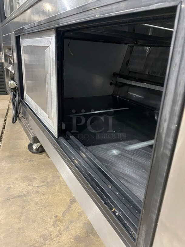 AWESOME! Leader 7/11 Style Commercial Refrigerated Slanted Glass Meat Deli Display Case! With Additional Top Display! With Rear Access Sliding Doors! With Stainless Steel Shelves! 115V 1 Phase! Model: SDL72 S/C SN: PU07s0711! - Image 8 of 9