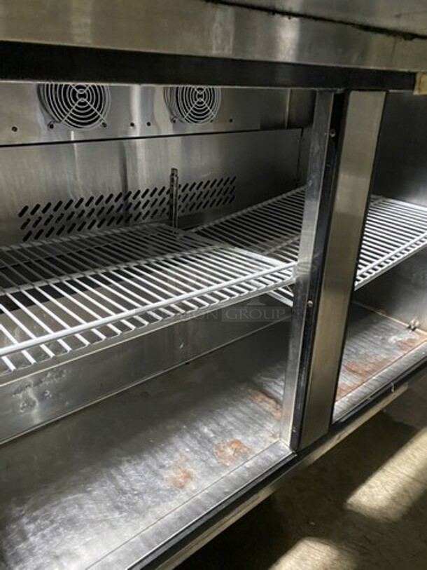 Atosa 48 Inch Mega Top Refrigerated Sandwich Prep Table! Model MSF8306GR! 115V 1 Phase! On Commercial Casters!  - Image 6 of 9