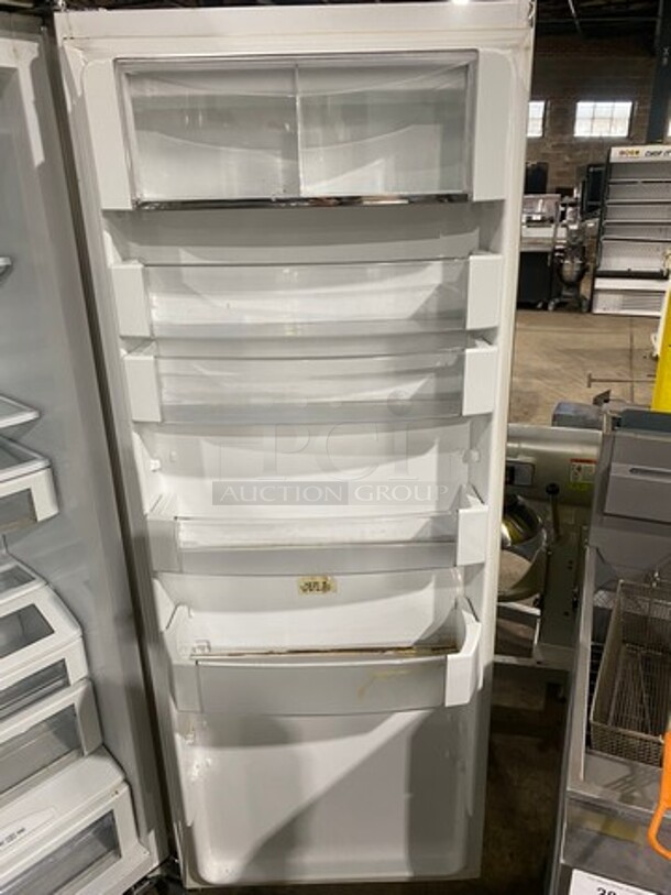 Monogram Upright Half Cooler Half Freezer Combo Unit! With Ice And Water Dispenser! With Poly Coated Racks And Shelves! Stainless Steel! - Image 6 of 10