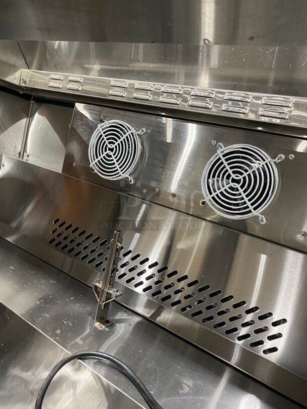 Atosa Commercial Refrigerated Mega Top Sandwich Prep Table! With Commercial Cutting Board! With 2 Door Storage Space Underneath! All Stainless Steel! On Casters! Model MSF8302 Serial MSF8302AUS100317022300C40028 - Image 6 of 9